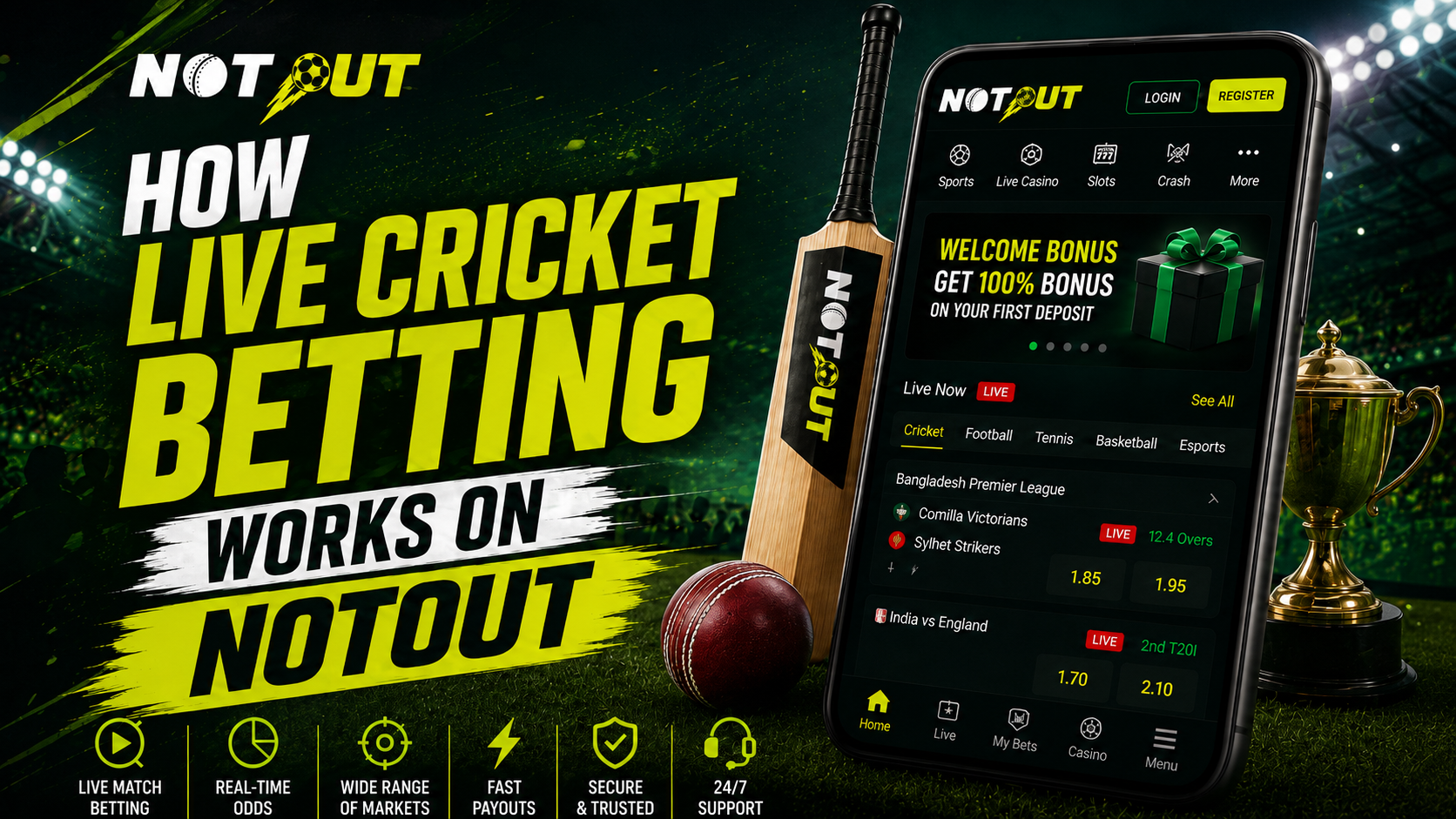 How Live Cricket Betting Works on NOTOUT