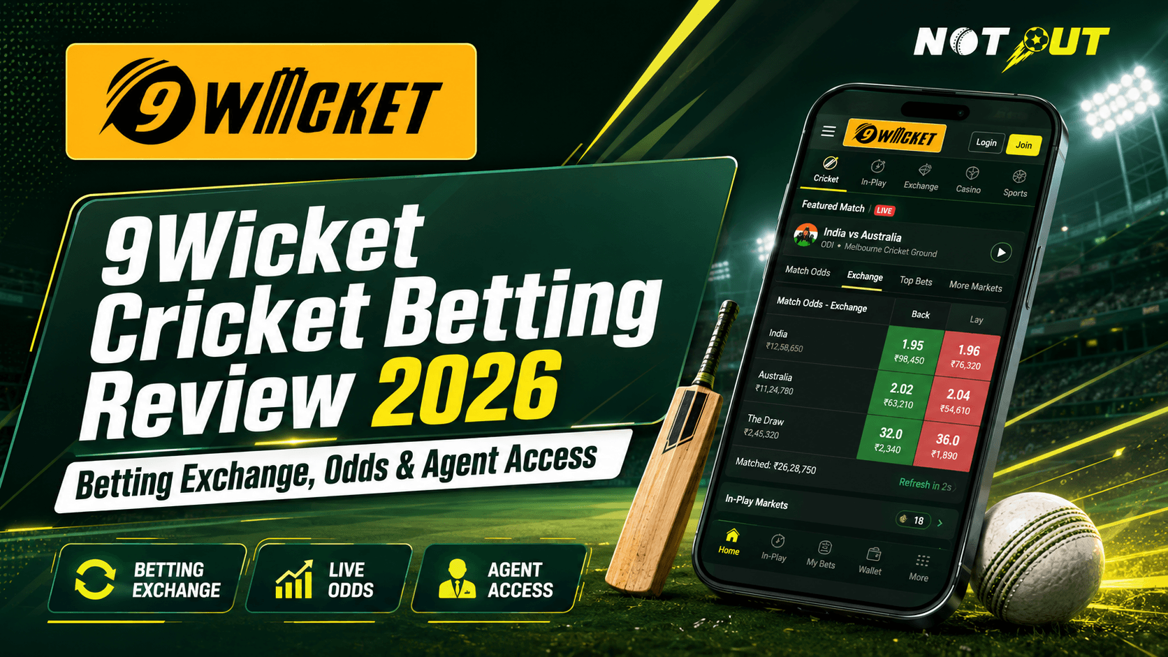 9Wicket Cricket Betting Review 2026: Betting Exchange, Odds & Agent Access